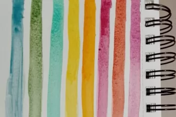 Paleta de cores de tintas aquarela naturais artesanais